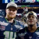 kenneth-walker-iii,-sam-darnold,-and-seattle-seahawks-celebrate-super-bowl-win-at-disneyland